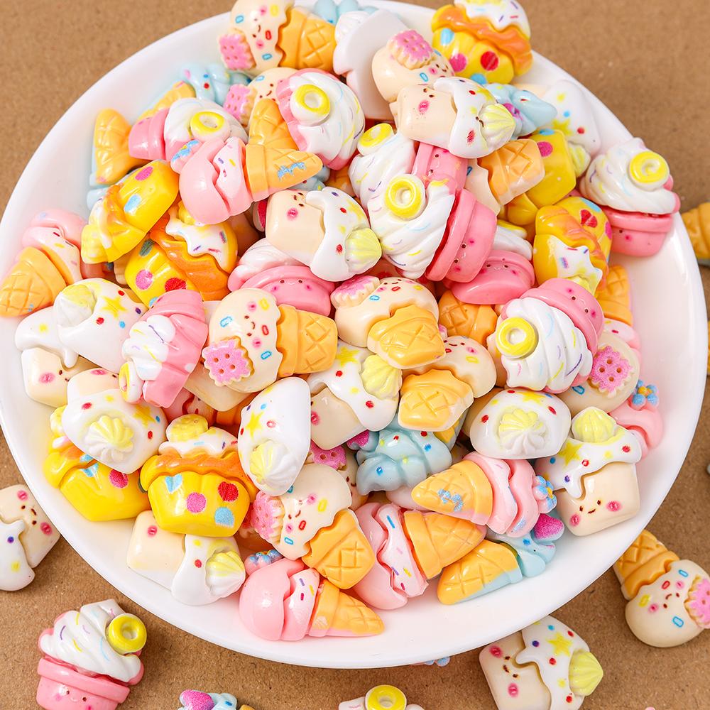 15pcs Mix Cute Resin Doughnut Bread Flatback Cabochon Scrapbooking for Girls DIY Hairpin Headband Embellishments Birthday Gifts