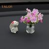 Auto-Armaturenbrett-Dekor, Mini-Hase mit Blüte in Blumenvase, Auto-Innendekoration, Geschenk für Frauen und Männer, Autobesitzer