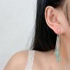 Retro Ethnic Style Blue Water Drop Fringed Earrings Women's High-end Sense Exquisite Light Luxury Temperament Fashionable Versatile Earrings