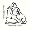 Metal Dog and Woman Portrait Wall Art 15.75 Inch Home Decor Easy Hanging Living Room Bedroom