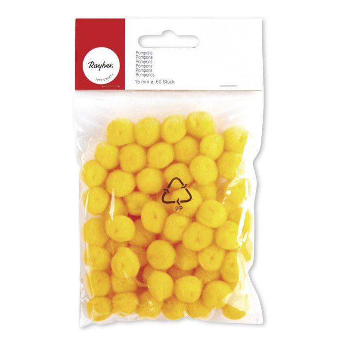 Pompoms, Corn, 15 Mm, 60 Pcs