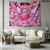 Cardcaptor Sakura Wall Tapestry Aesthetic Wall Hanging Printed Fabric Blanket Decorative Tapestries For Bedroom Living Room Home Decor