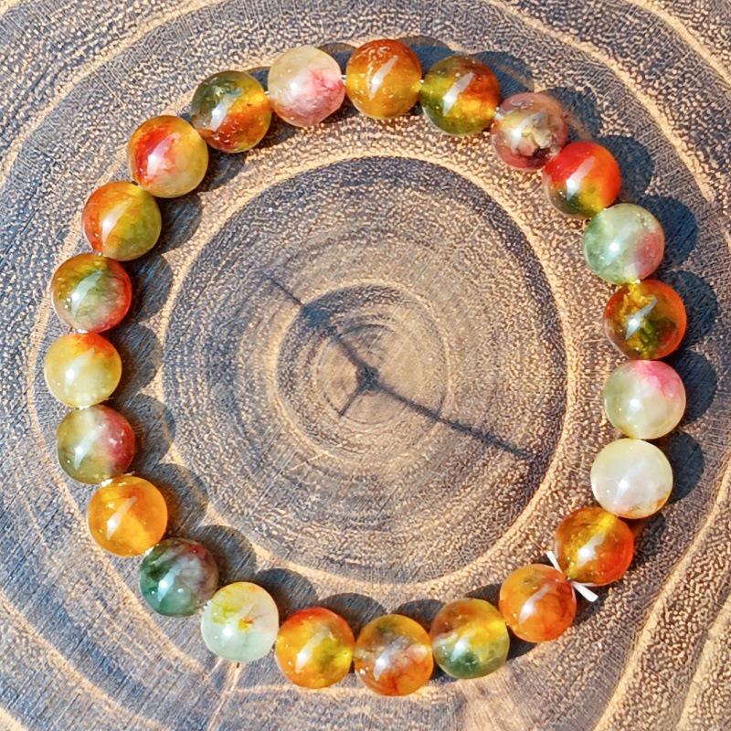 Crystal & Natural Stone Beaded Bracelet: Ruby Zoisite, Strawberry Quartz, Lapis Lazuli