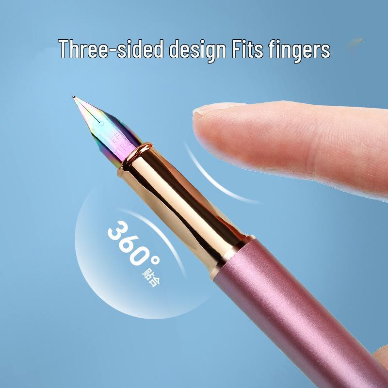 Gradient Fountain Pen with Dazzling Colors & Replaceable Ink Cartridge, Logo Customization Available