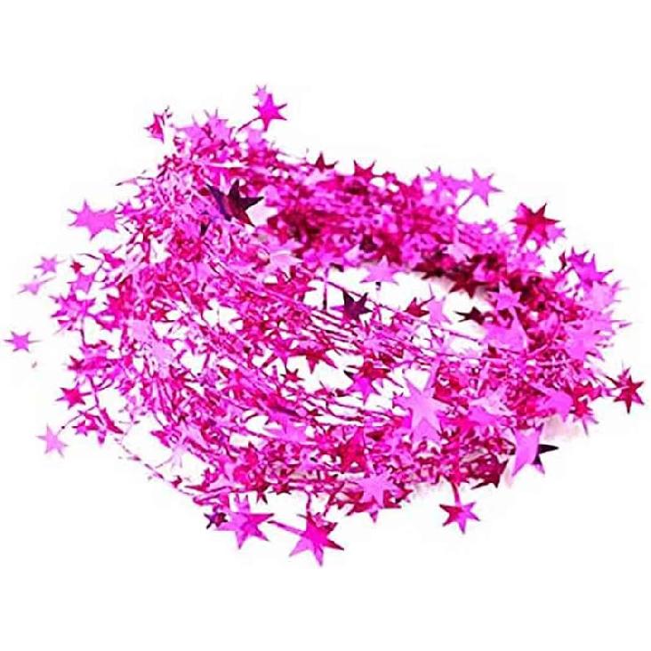 25 Ft Star Garland Christmas Tree Ornament Tinsel Wire Garland Home Baby Shower Christmas New Year Wedding Birthday Party Decoration Festive