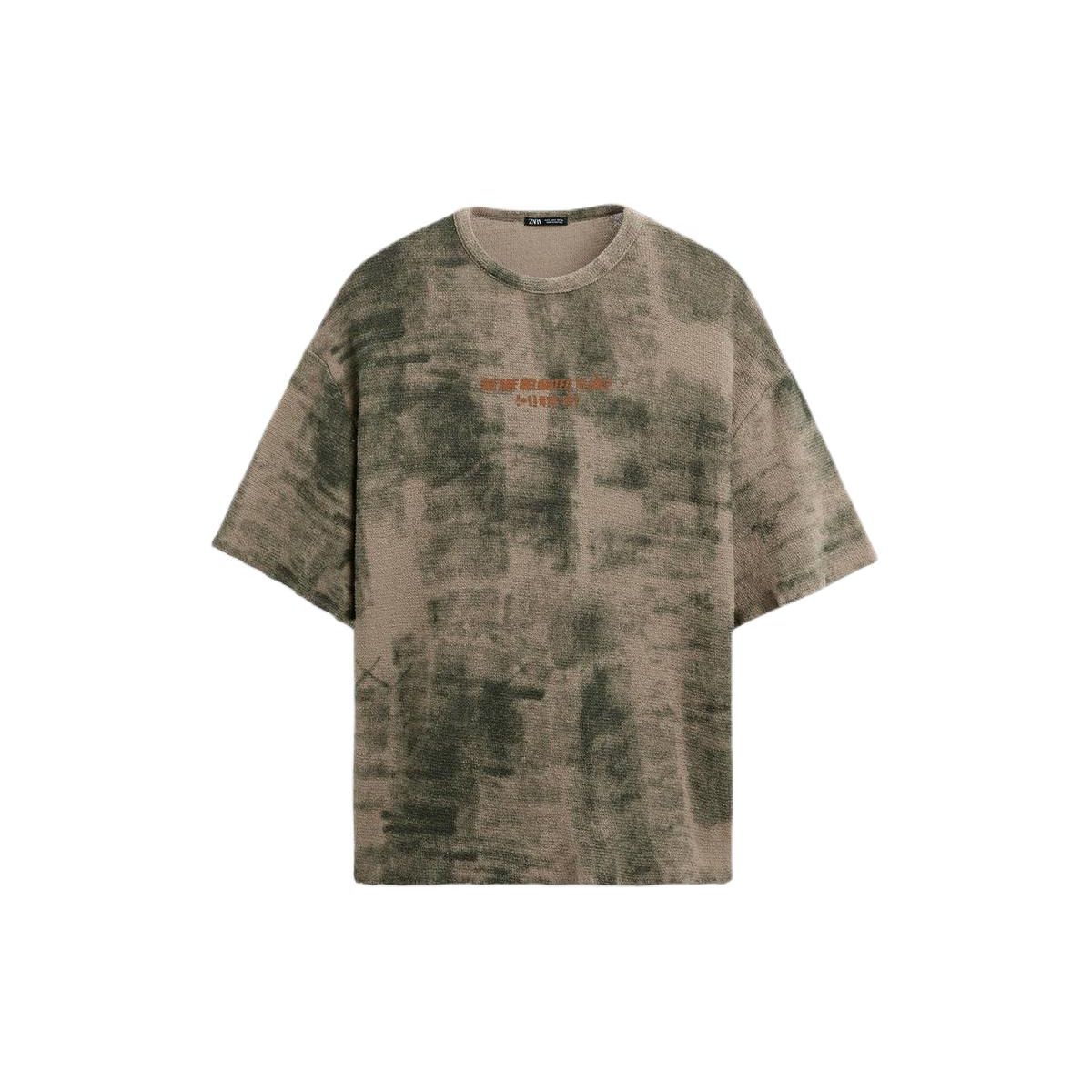 Zara Casual Printed Round Neck Short Sleeve T-Shirt Men Tops Brown 4090400-707 S 6980₽