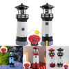 Elegant Outdoor Solar Resin Rotating Lighthouse Garden Decor Lights For Yard Spaces