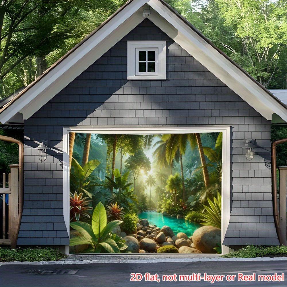 2D Plane Sunlight Passing Through the Tropical Rainforest Background Fabric Very Suitable for Party Decoration Polyester Fibe
