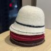 New Autumn and Winter Big Head Hat Women's Bucket Hat Women's Winter Warm and Face Showing Small Basin Hat Solid Color Striped Fisherman Hat