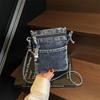 Retro Denim Shoulder Bag Women's Casual Washed Denim Cloth Messenger Bag Travel Mobile Phone Bag Small Square Bag