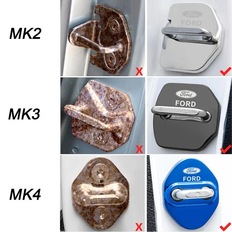 Autosticker 2026 Ford 4-delige set deurslotdecoratie beschermhoes embleemhouder voor Ford Kuga Territory Focus RS Escort Fiesta Mond