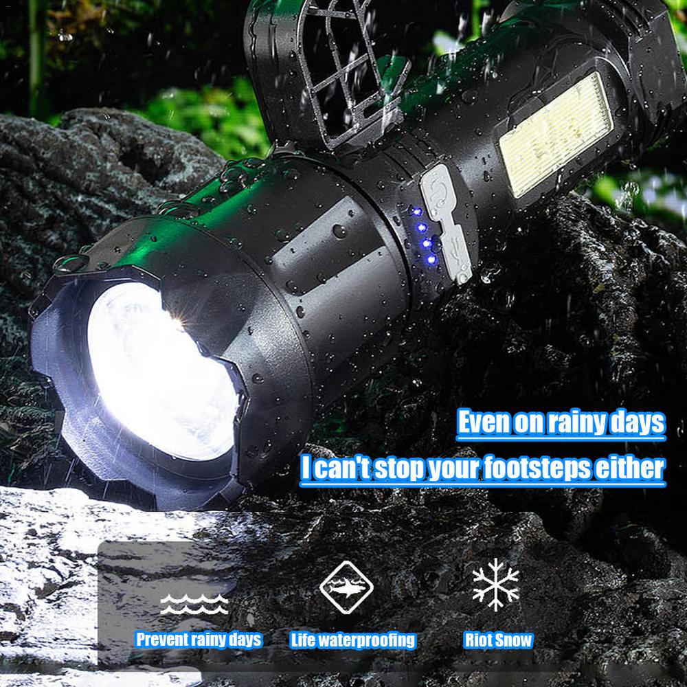 Handheld LED Flashlight Handheld Rechargeable Portable Outdoor Flashlight Ultra-Bright Light Source Lighting Tool For Hiking