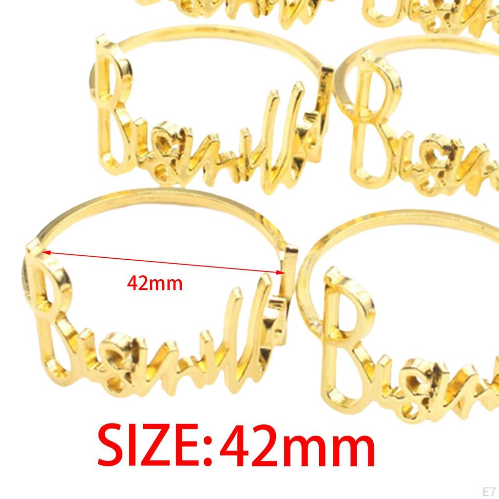 10 Pieces Cloth Napkin Holders, Round Alphabet Buckles Holder, Serviette for Home