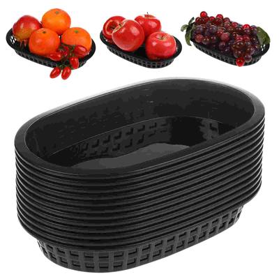 12 Pcs French Fries Hamburger Basket Fruit Baskets Serving Food Container Fast Restaurant Supplies Bread for Kitchen Platter
