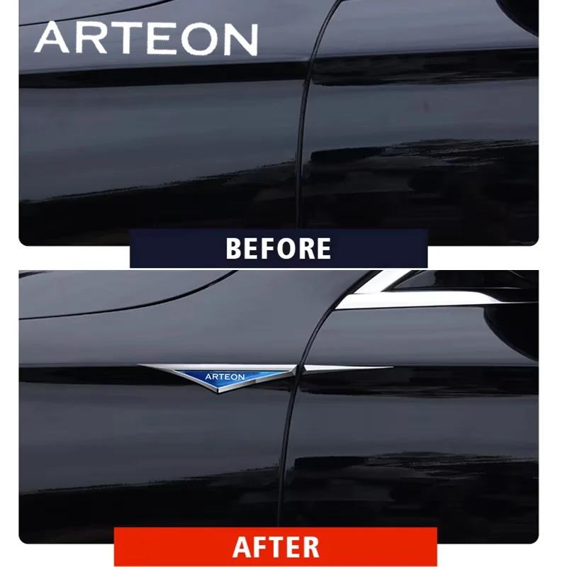2Pcs 3D Alloy Knife Emblem Car Body Side Door Blade Fender Sticker For Volkswagen Arteon GTI Golf Rline J232 Jetta Polo MK8 Scirocco