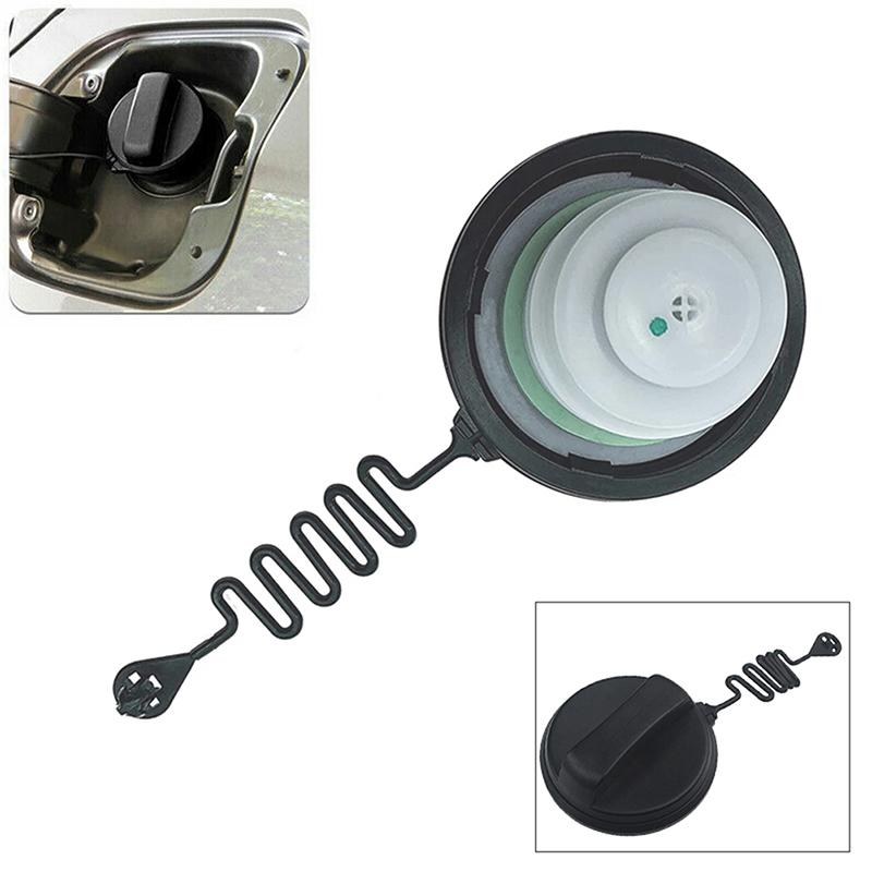 ABS Fuel Tank Cap with Tether for Ford Fiesta Focus KA,Black Gas Filler Cover Reduces Vapor Emission Car Replacement Part 1580852
