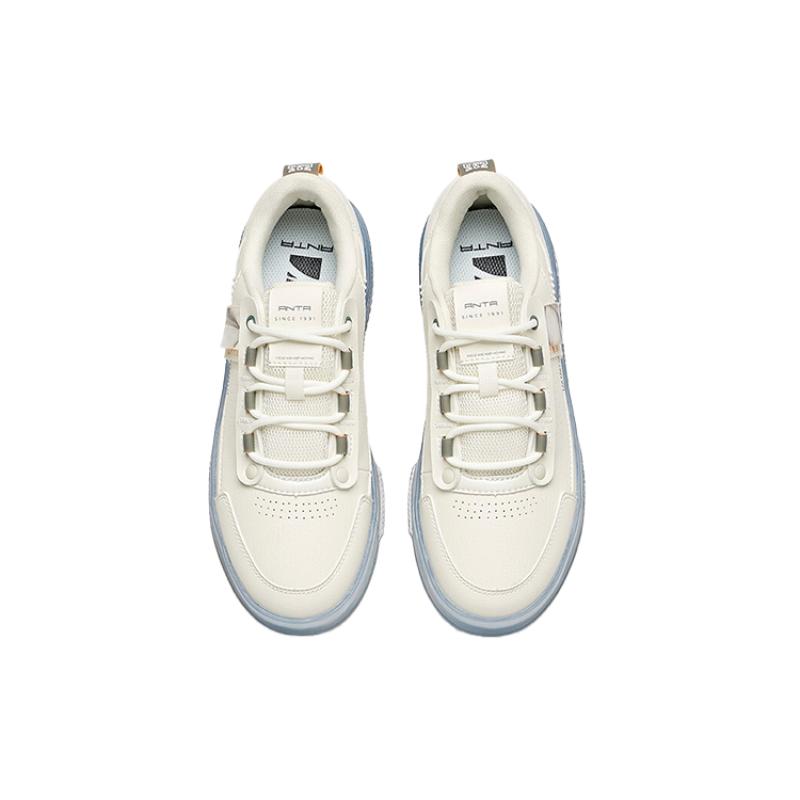 Anta Life Collection 'Silk Road' Lightweight And Wear-resistant Low-Top Skateboard Shoes Women's White Gray Green Sneakers 922118030-3