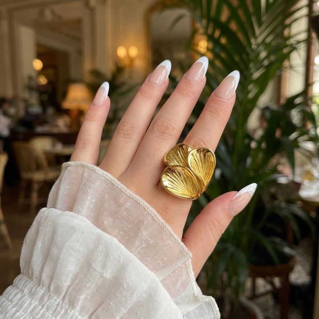 Stainless Steel Irregular Geometry Ring for Women Men Gold Color Leaves Twist Cross Wave Pattern Finger Ring Minimalist Jewelry