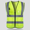 Adults High Visibility 5 Pockets Safety Reflective Zipper Vest Warning Waistcoat