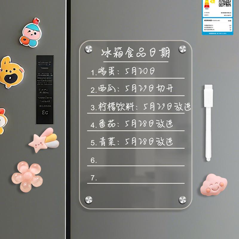 Acrylic Refrigerator Magnet Calendar Board Magnetic Handwritten Erasable Message Board Whiteboard Memo Weekly Planner