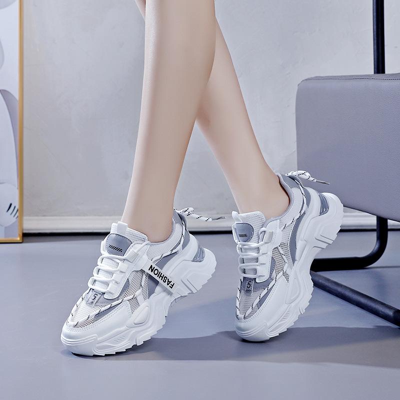 

2023 весенние новые дышащие туфли для папы, студенческая повседневная обувь, женские кроссовки на толстой подошве, женские кроссовки 810 39