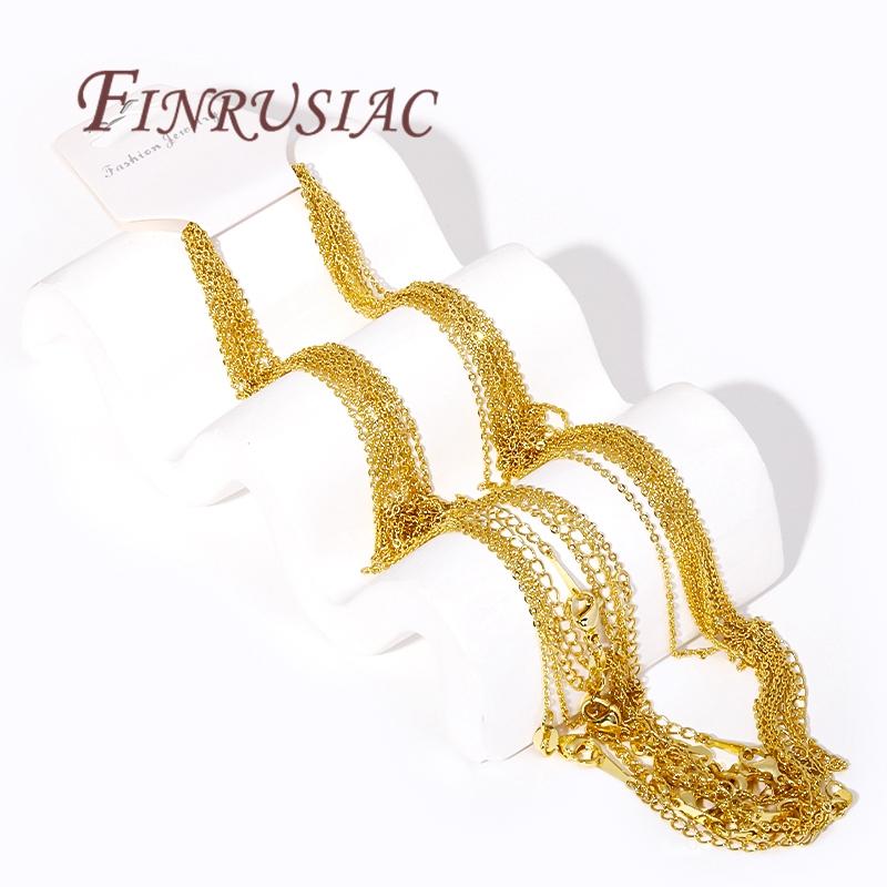 5 Pieces/Lot Adjustable Chains 18K Gold Plated Necklace Chains For Jewelry Making Findings,Pendants Chain with Lobster Clasps