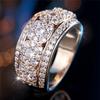 Luxury Female Small White Round Zircon Stone Ring Yellow Gold Color Elegant Gift Wedding Jewelry For Women