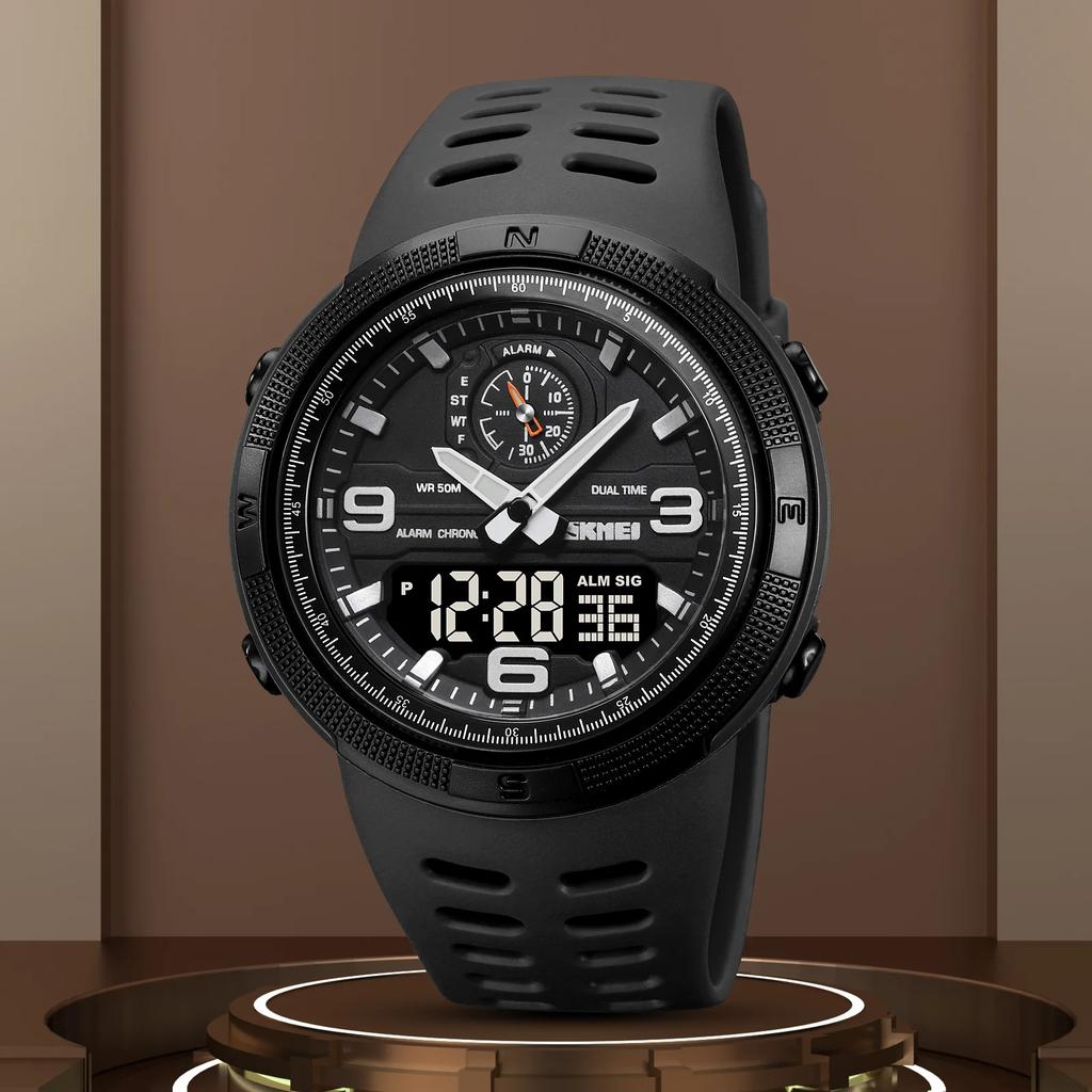 SKMEI 1655 Dual Display Multi Functional Waterproof Student Exploration Watch Outdoor Sports Men's Electronic Watch