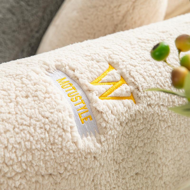 Winter Lambskin Thickened Fleece Cushion Non-Slip Leather Sofa Cover High-End Nordic Simple Sofa Cushion Winter