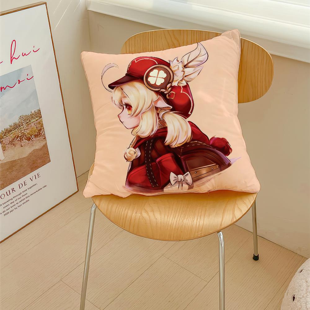 Game Genshin Impact cute a cushion cover Pillow Cover Decoration Room Home Sofa living Office Car Nordic Simplicity