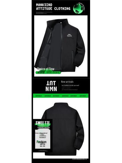 Men's Lightweight Stand Collar Windproof Waterproof Jacket for Spring and Autumn