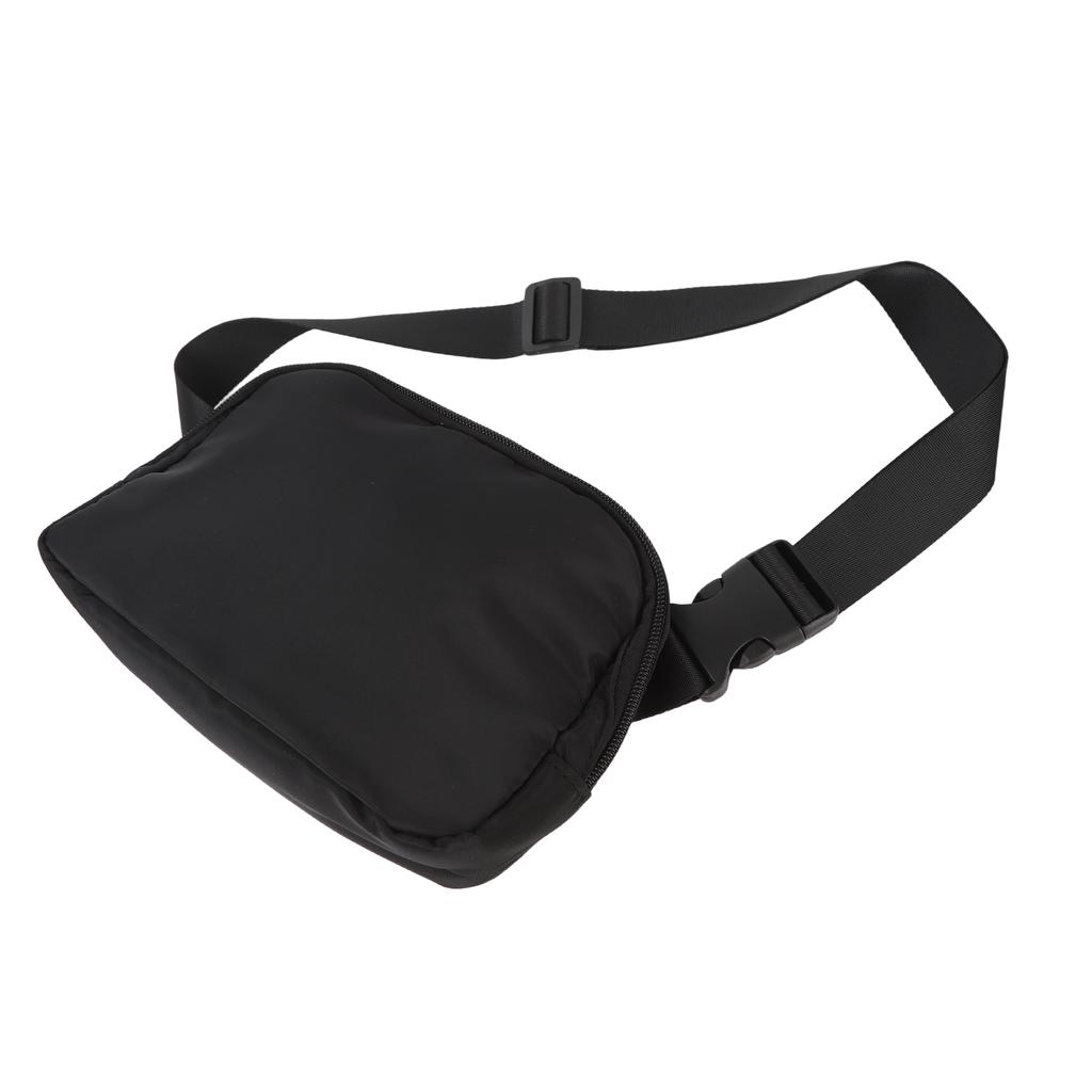 Unisex Belt Bag Nylon Waterproof Multifunctional Fashion Waist Pack for Outdoor Sports Running Black