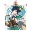 Genshin Impact Venti Blankets Velvet Summer Air Conditioning Barbatos Anime Multi-function Warm Throw Blanket for Bed Car Quilt