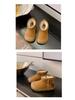 Korean-Style Unisex 2025 Winter Boots: Side Zipper, Plush Lined, Anti-Kick, Warm Cotton, Short Snow Boots for Kids