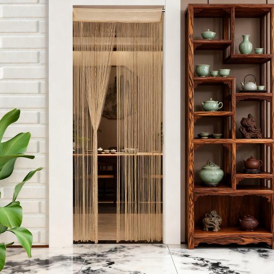Door String Curtain Decorative Wall Panel Room Divider Fringe Curtain Tassel Screen Blind for Home Office Bedroom Living Room Wedding