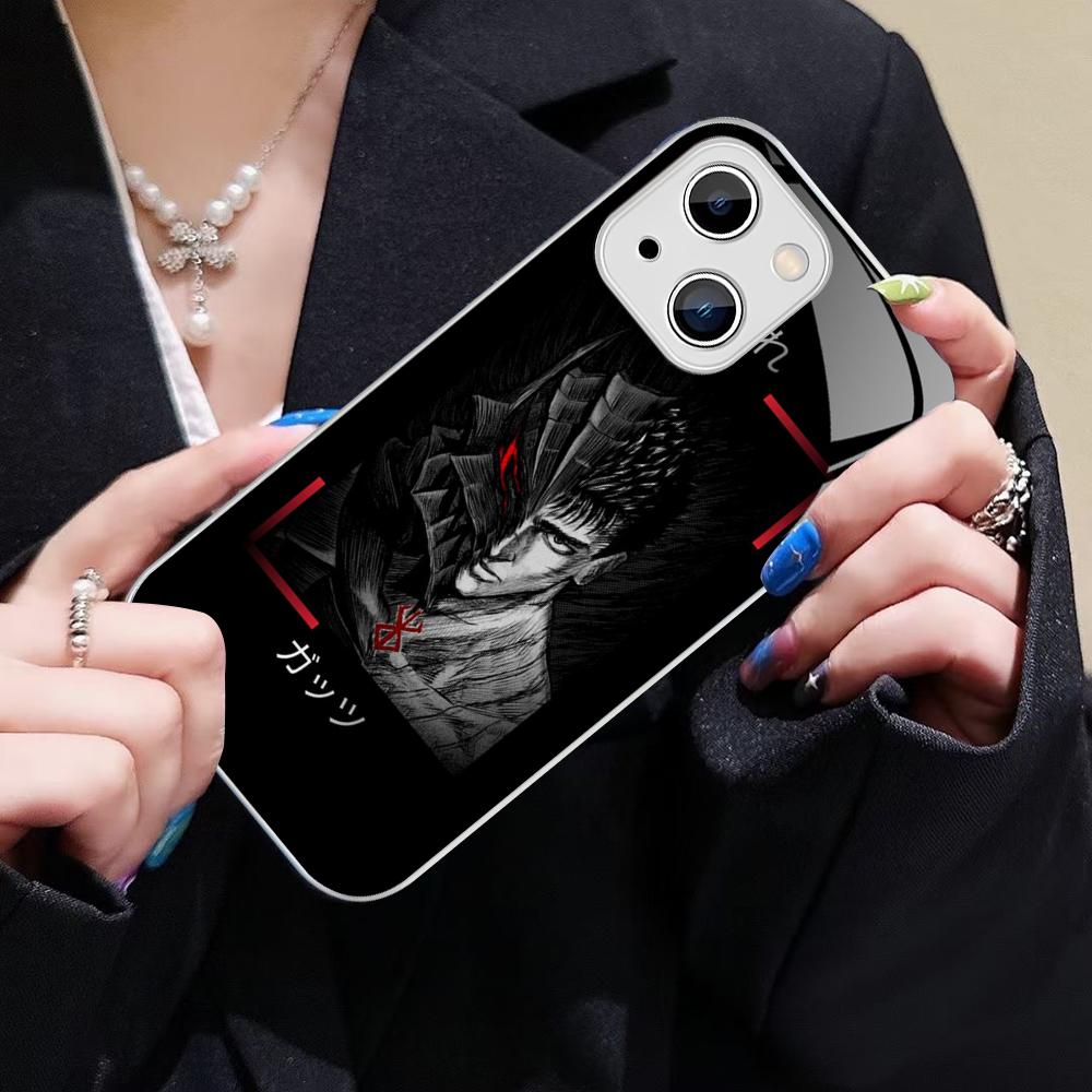 Anime Berserk Phone Case For IPhone 14 13 12 Mini 11 Pro XS Max X XR 14 Plus Tempered Glass Cover
