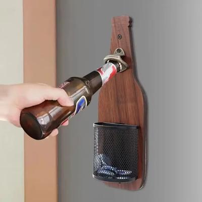 Wall Mounted Bottle Opener Wooden Can Opener Creative Beer Opener  Kitchen Bar