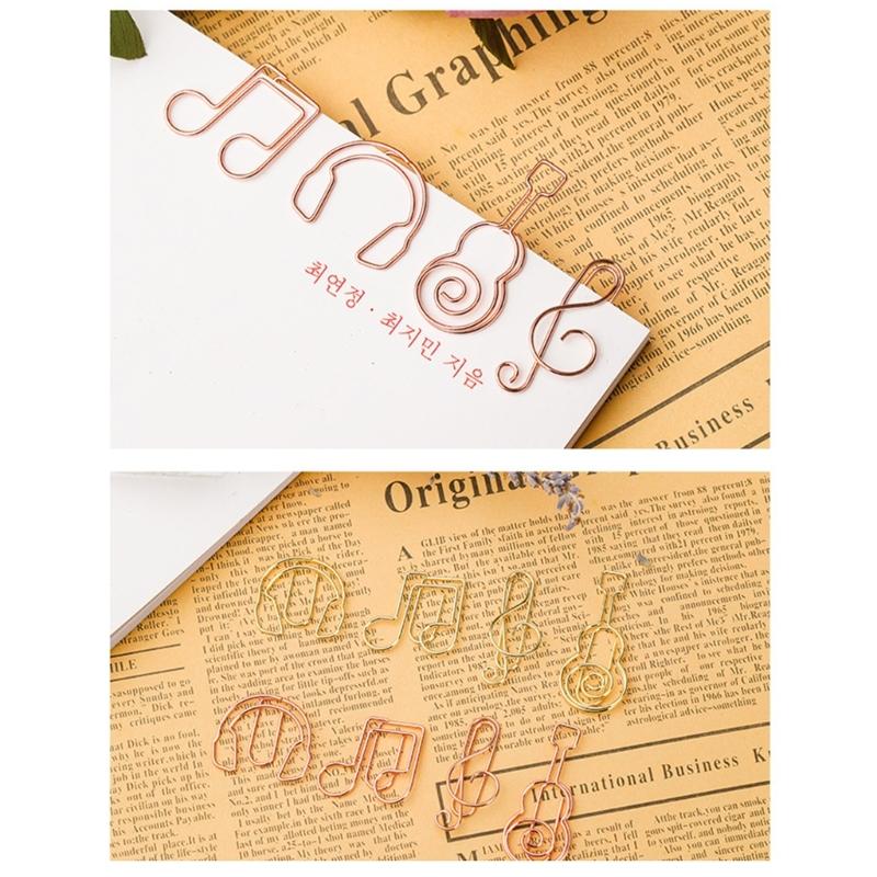 50Pcs Note Paper Clips Stationary Clips File Folders Clamp Mini Paper Clips Music Note Shaped Paper Clip for Home Office