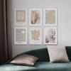 Beige Wall Poster and Prints Natural Scenery Canvas Painting Reed Palm Floral Soft Feather Line Wall Art Picture for Living Room