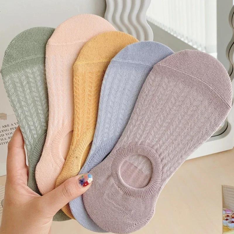 Women‘s No Show Socks for Spring and Summer Low Cut Invisible Socks with Heel Grip Breathable Mesh Air Conditioner Socks