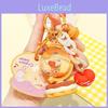 Pink And Adorable Orange Acrylic Cream Bear Globe Keychain Cute Cartoon Accessory