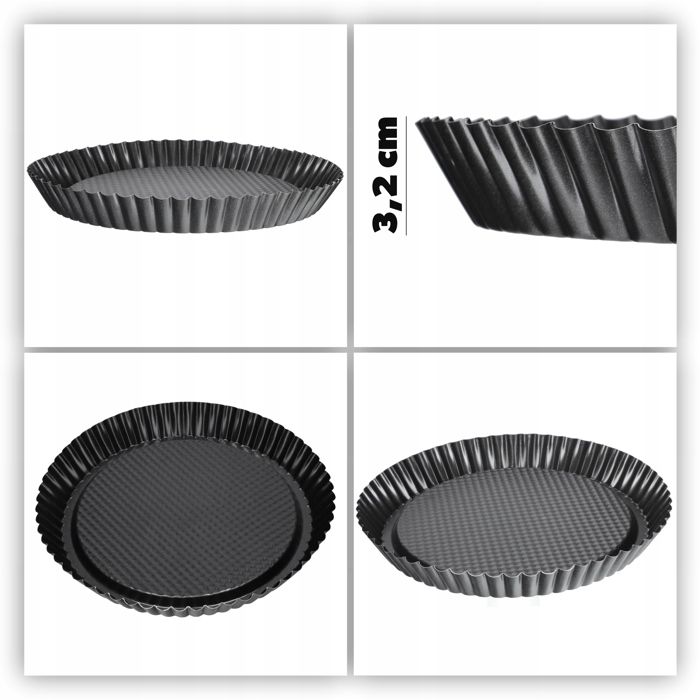 Moule à tarte - kadax - rond - tôle galvanisée - antiadhésif - 28 cm - noir