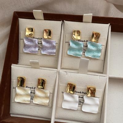 Simple Geometric Cold Wind Stud Earrings Unique Earrings Niche Design Sense High Sense Fresh Earrings