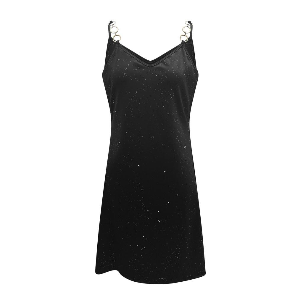 Moda Bayan Gevşek V Yaka Folyo Damgalama Örgü Degrade Baskı Kapak Kalça Elbise