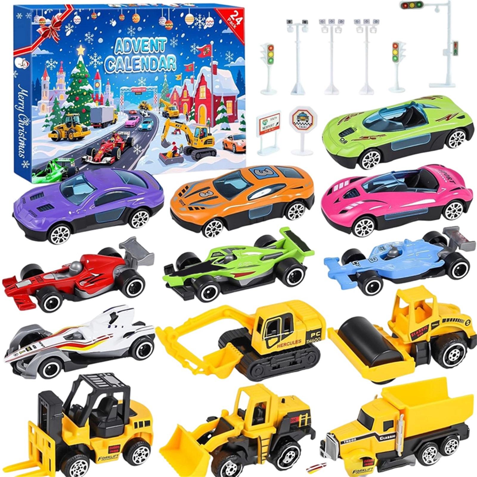 

3D Stereo BlindBox Aircraft Box Advent Calendar Christmas Countdown Calendar Alloy Racing Figure Road Sign Traffic Light One Size