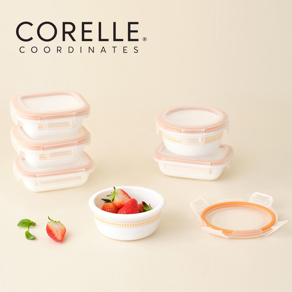 

Corelle Jacquard Band Герметичный контейнер для хранения продуктов 6 шт. Можно мыть в посудомоечной машине, использовать в духовке, белый