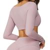 Womens Long Sleeve Yoga Top Quick-Dry Stretch Fitness Tee Running Gym Dance Outdoor Sports