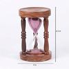 Zegar piaskowy z różowego drewna w stylu marynistycznym, klepsydra, zegar piaskowy, idealny do ćwiczeń, zaparzacz do herbaty, 5 minut, eksponat 16,51 cm