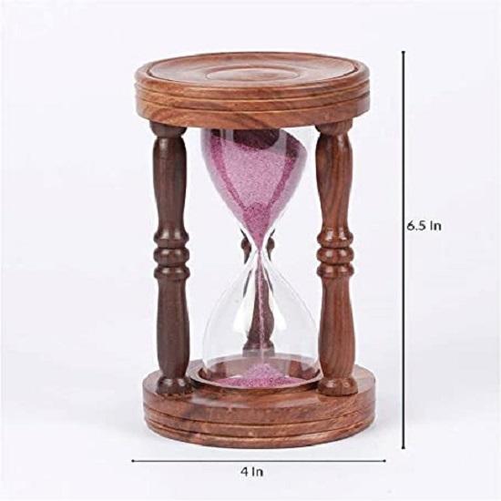 Zegar piaskowy z różowego drewna w stylu marynistycznym, klepsydra, zegar piaskowy, idealny do ćwiczeń, zaparzacz do herbaty, 5 minut, eksponat 16,51 cm