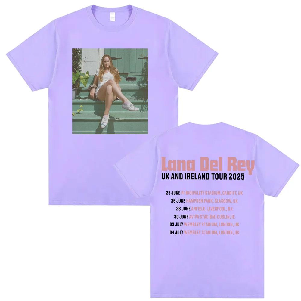 Lana Del Rey UK Ireland Tour 2025 Graphic T Shirt Unisex Women Fashion Aesthetic Casual T Shirts 100 Cotton Short Sleeve Tshirt
